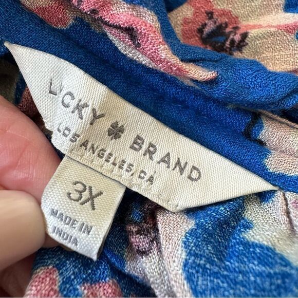 Lucky Brand Umi Floral Peasant Top Plus Size 3X - Picture 11 of 13